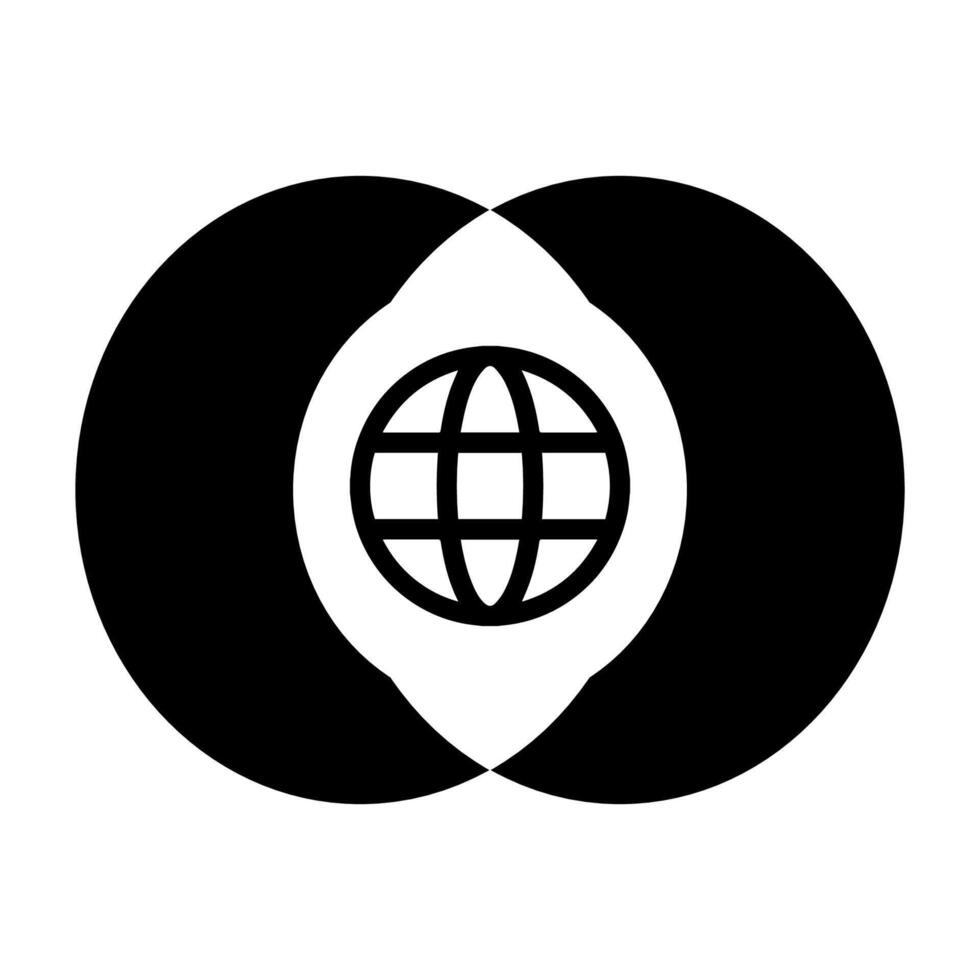 Go to web symbol icon, globe logo vector