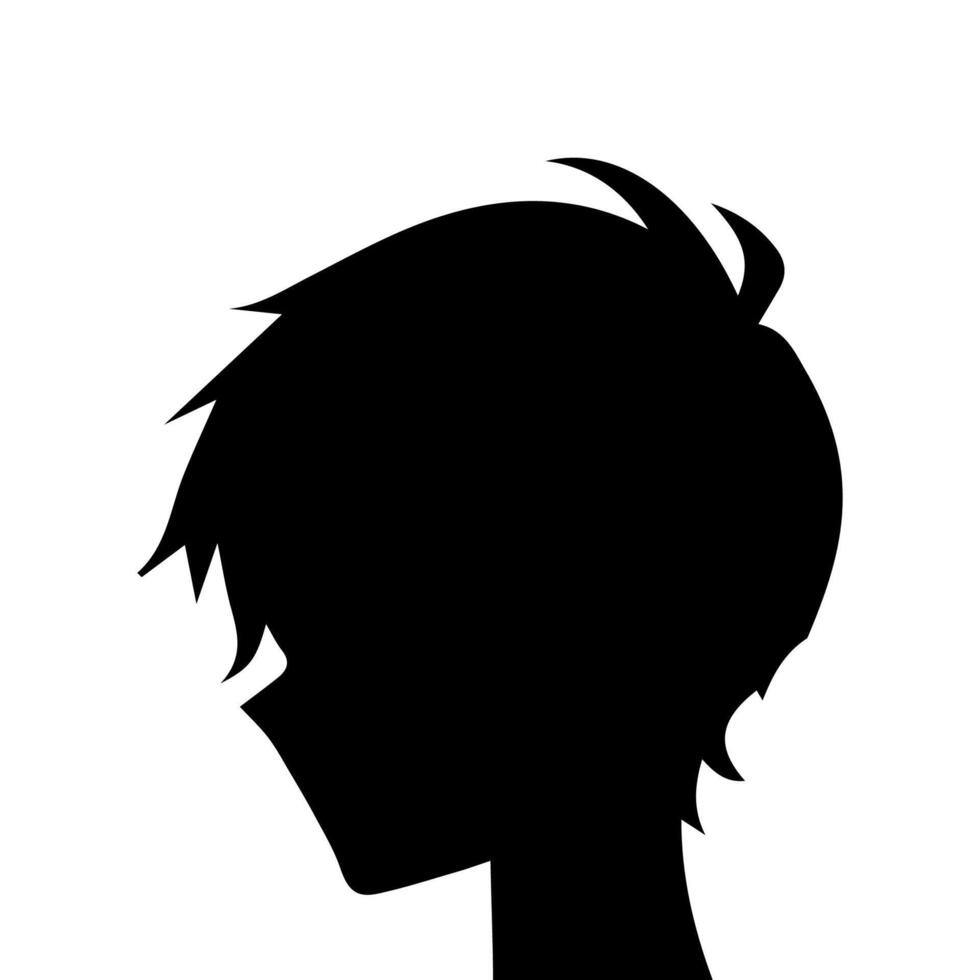 hombre silueta perfil imagen anime estilo vector