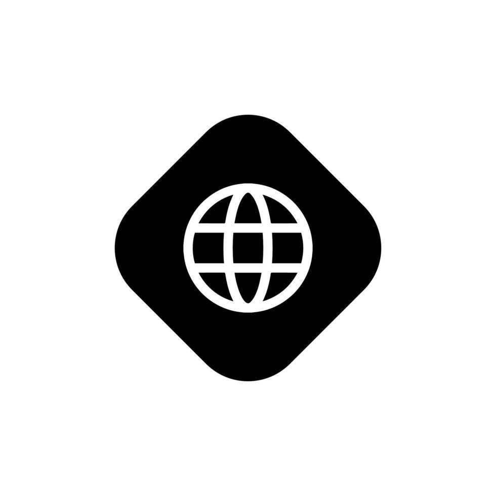 Go to web symbol icon, globe logo vector