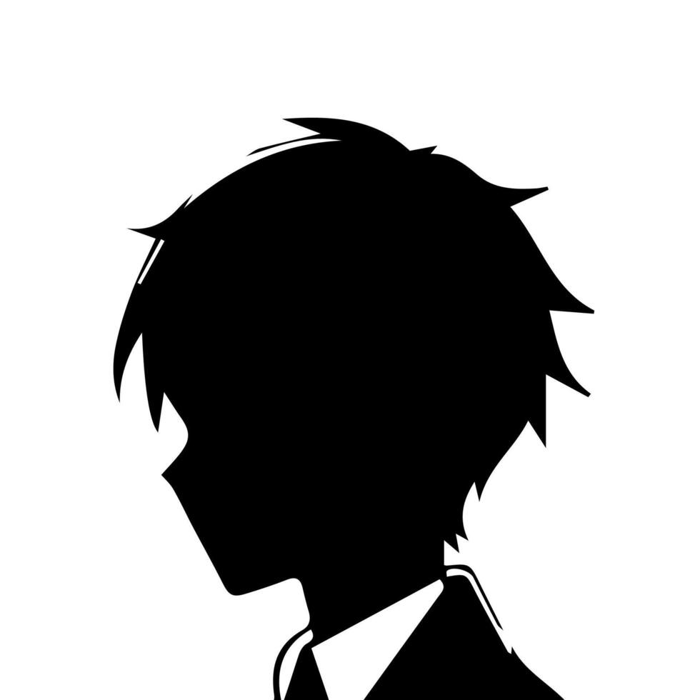 hombre silueta perfil imagen anime estilo vector