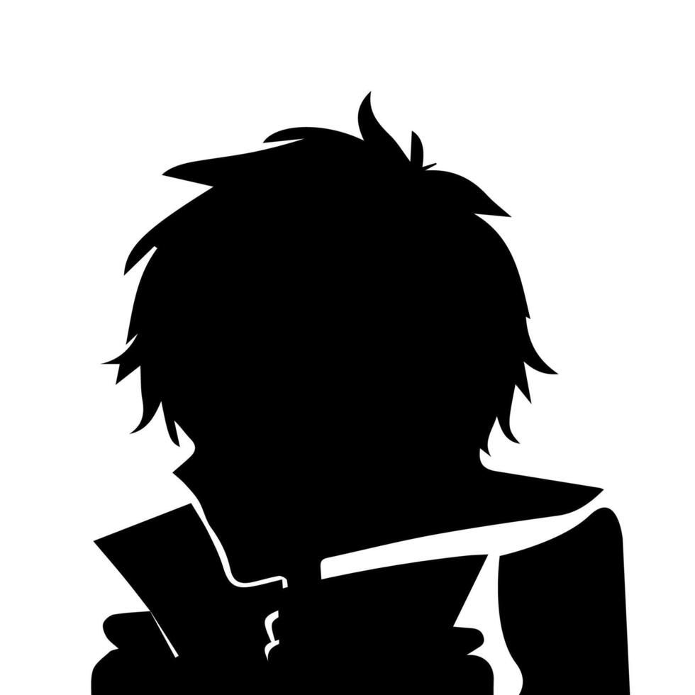 Man silhouette profile picture anime style vector