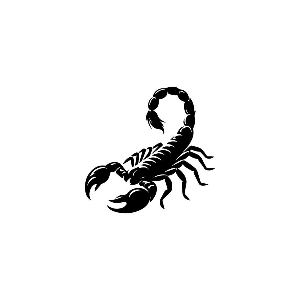 Scorpion or scorpio animal attacks isolated on a white background. Scorpius zodiac symbol tattoo. Black and white hand drawn vector