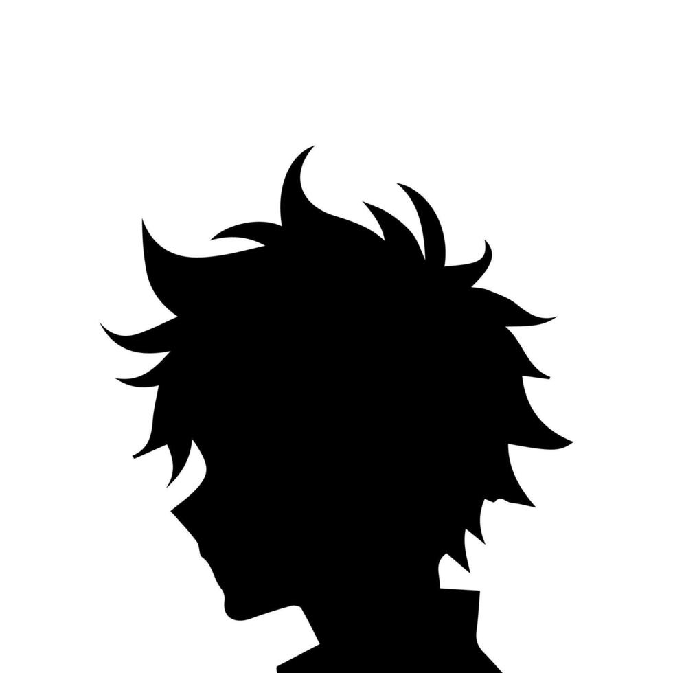 Man silhouette profile picture anime style vector