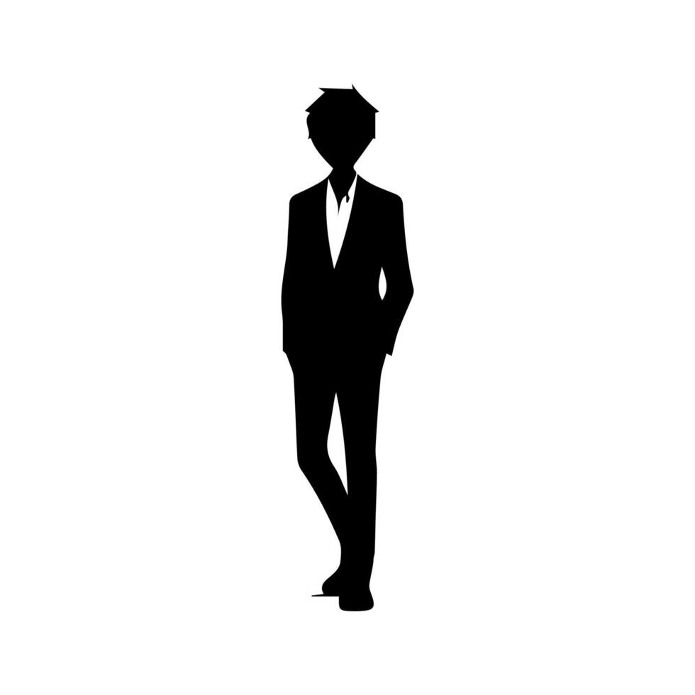 Man silhouette profile picture anime style vector