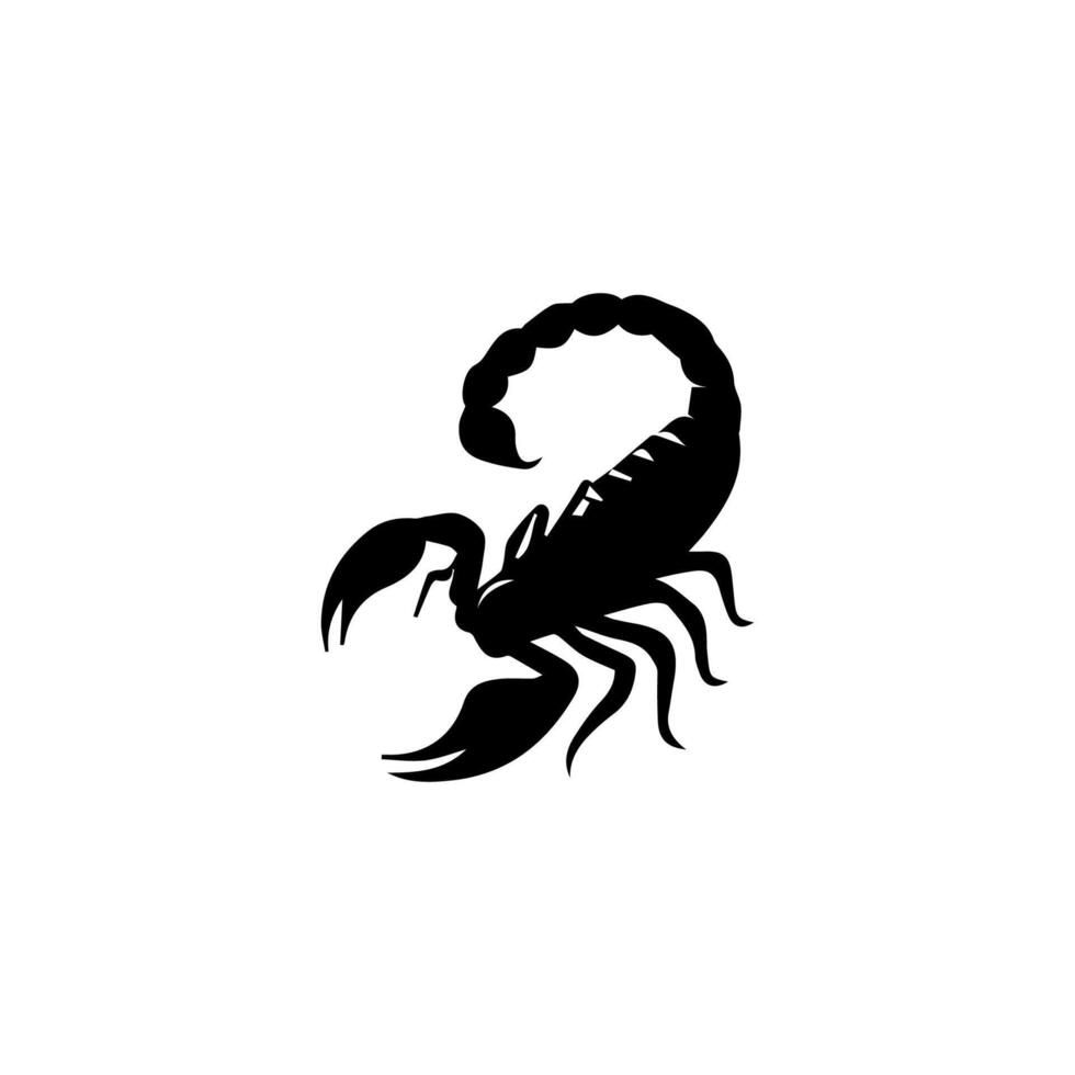 Scorpion or scorpio animal attacks isolated on a white background. Scorpius zodiac symbol tattoo. Black and white hand drawn vector