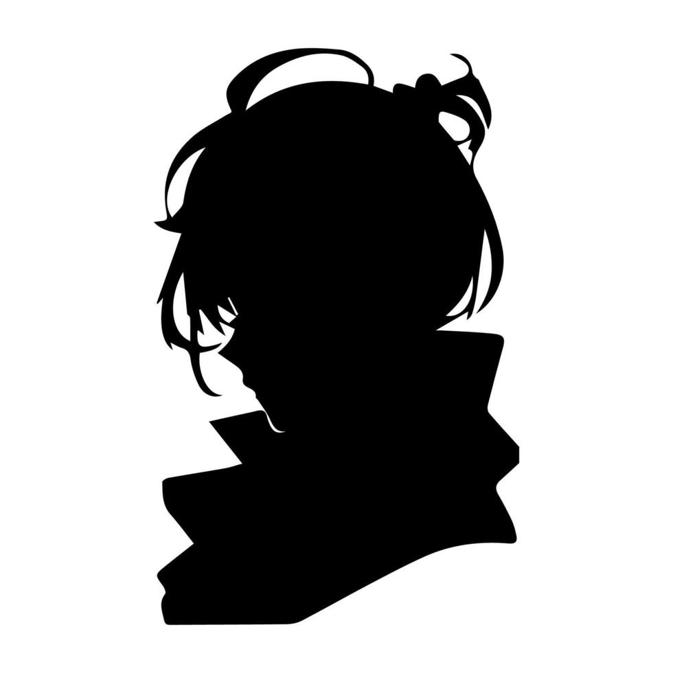 Man silhouette profile picture anime style vector