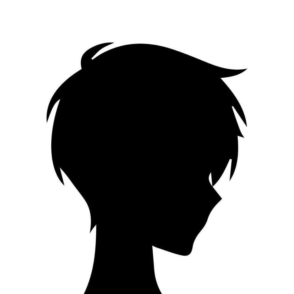 Man silhouette profile picture anime style vector