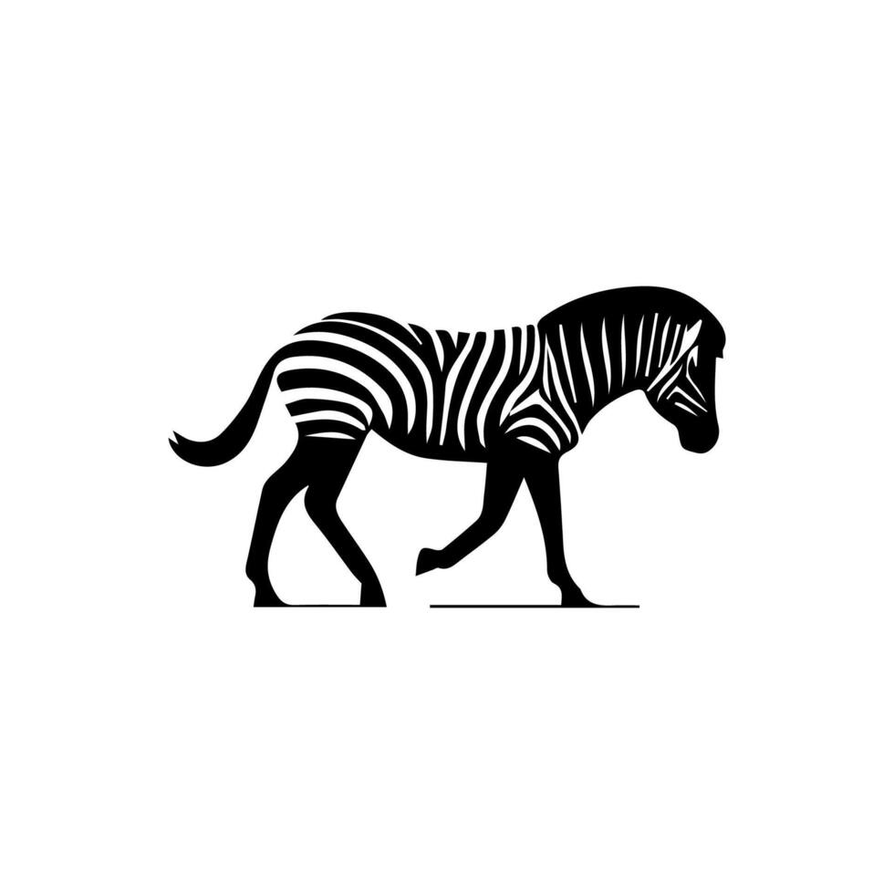 jumping striped African Zebra, hand drawn vector