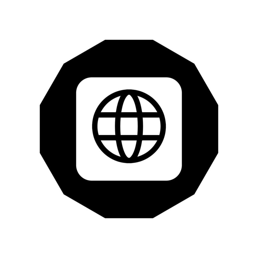 Go to web symbol icon, globe logo vector