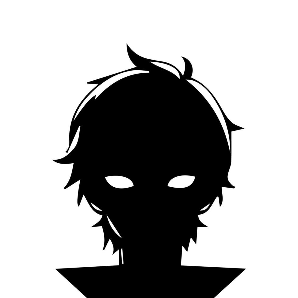 Man silhouette profile picture anime style vector