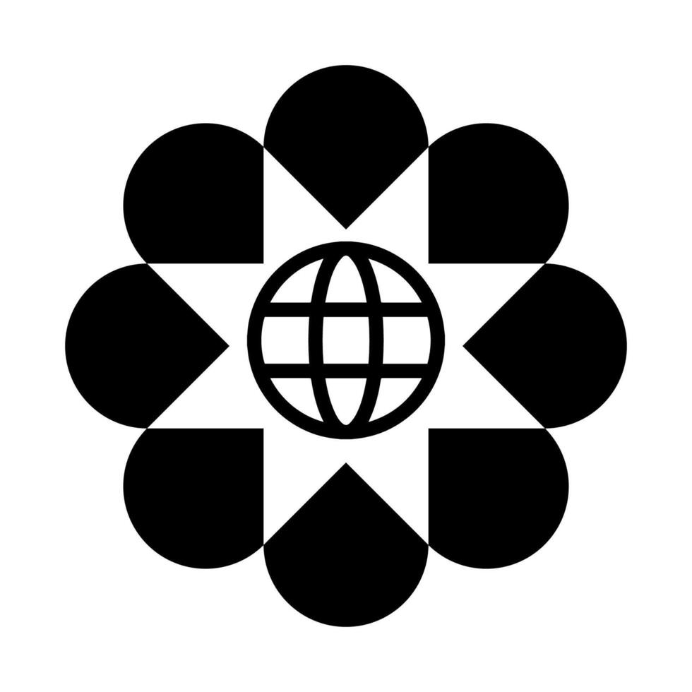 Go to web symbol icon, globe logo vector