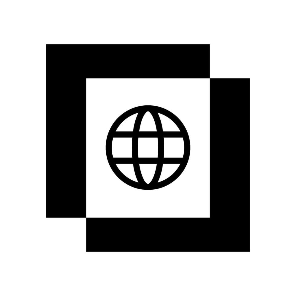 Go to web symbol icon, globe logo vector