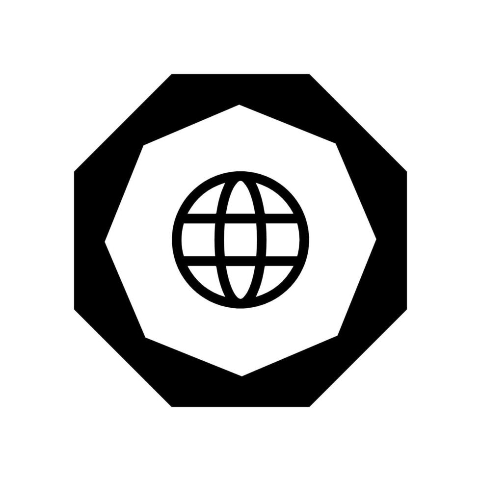 Go to web symbol icon, globe logo vector