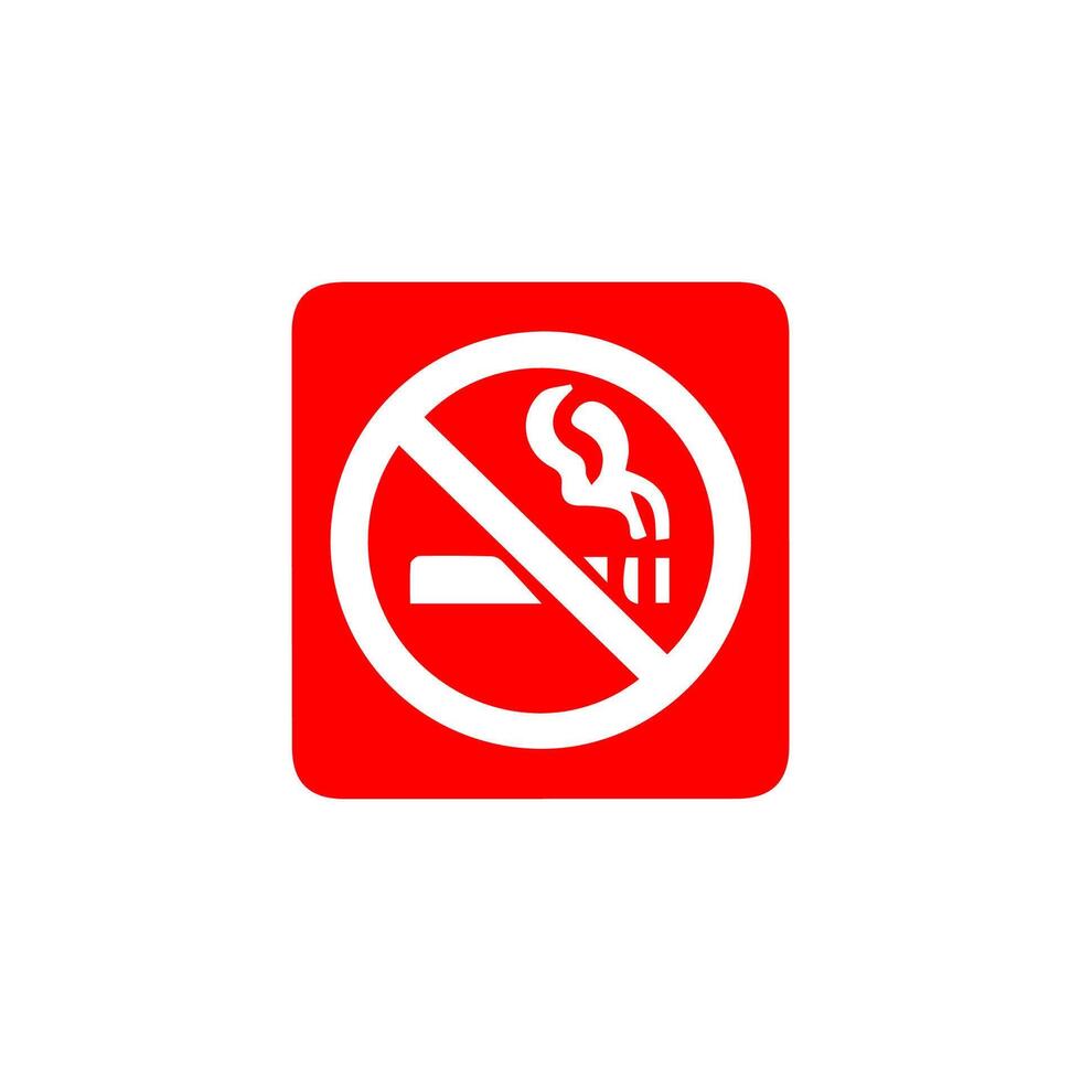 No smoking, prohibition sign, fire hazard risk icon badge, label with broken cigarette, butts, no littering ribbon concept, prohibit, danger, element flat style isolated on white background vector