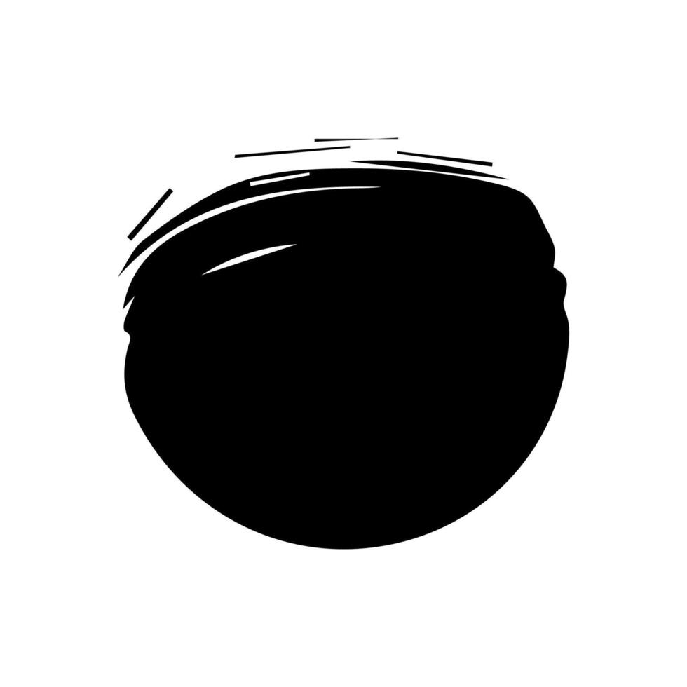Black grunge round shapes. Brush strokes frames elements, frames for design. Isolated on white background. vector