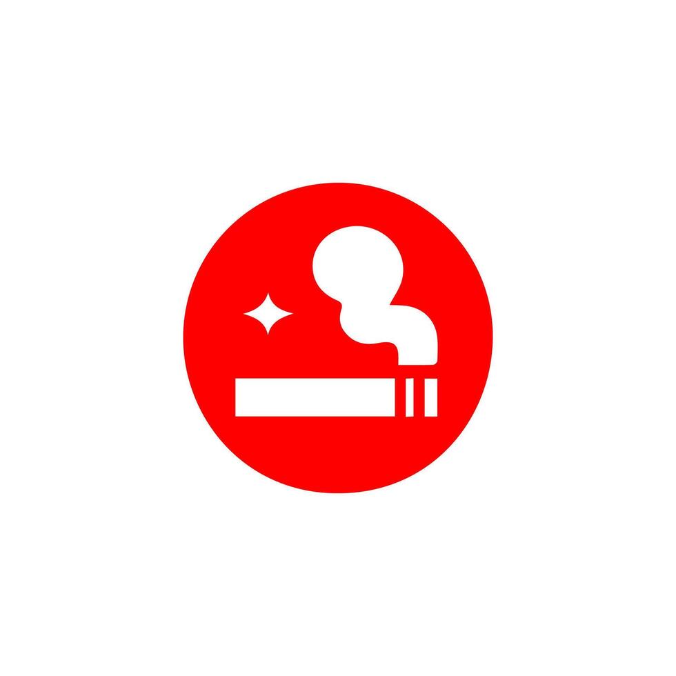 No smoking, prohibition sign, fire hazard risk icon badge, label with broken cigarette, butts, no littering ribbon concept, prohibit, danger, element flat style isolated on white background vector