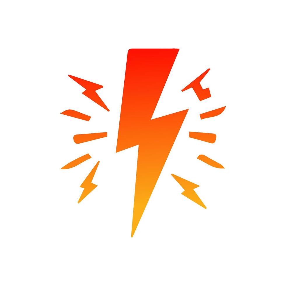 Thunder and Bolt Lighting Flash Icons Flat Style vector