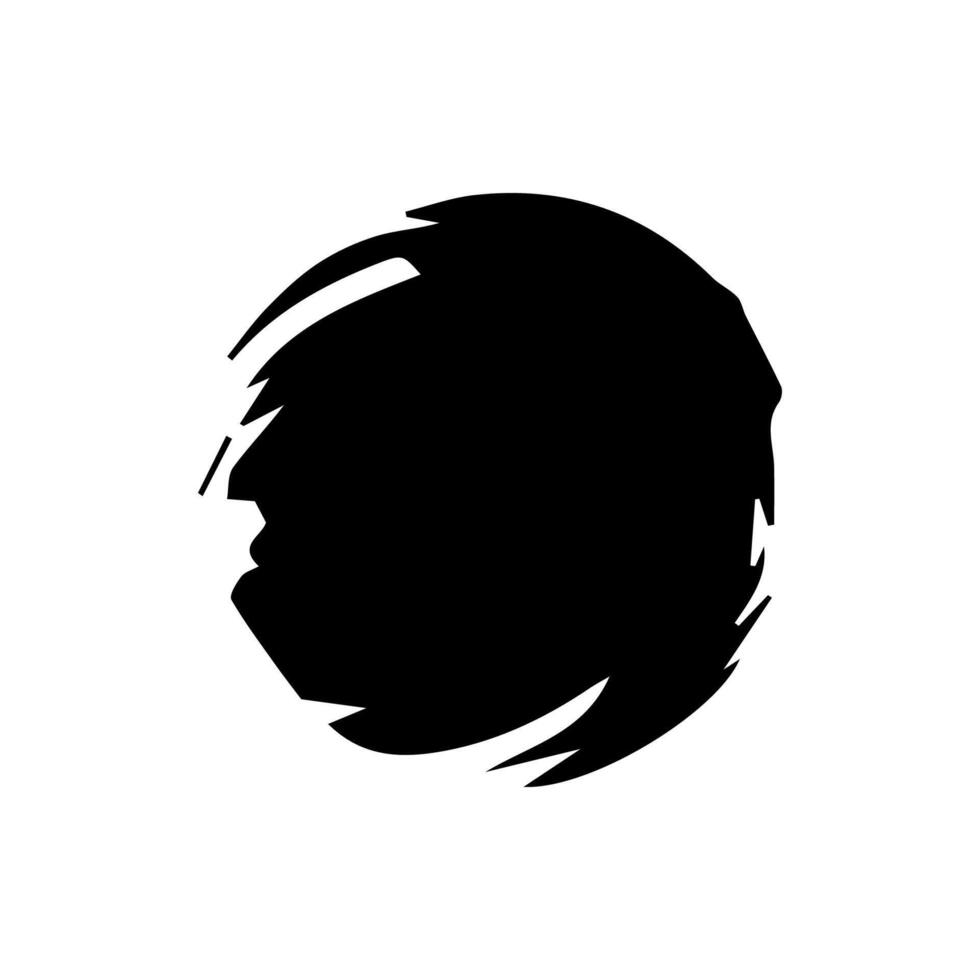 Black grunge round shapes. Brush strokes frames elements, frames for design. Isolated on white background. vector