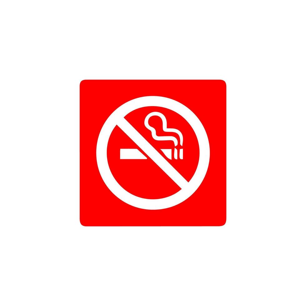 No smoking, prohibition sign, fire hazard risk icon badge, label with broken cigarette, butts, no littering ribbon concept, prohibit, danger, element flat style isolated on white background vector