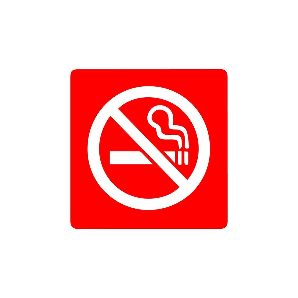 No smoking, prohibition sign, fire hazard risk icon badge, label with broken cigarette, butts, no littering ribbon concept, prohibit, danger, element flat style isolated on white background vector