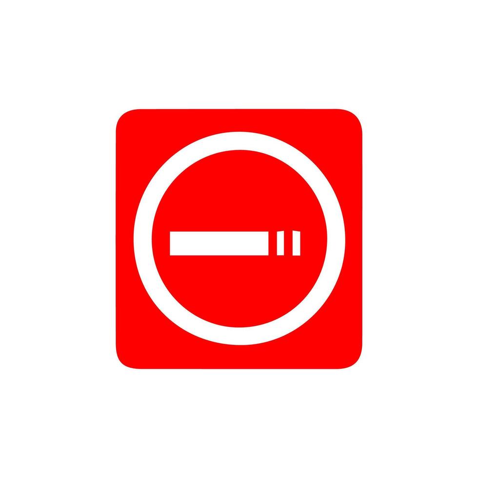 No smoking, prohibition sign, fire hazard risk icon badge, label with broken cigarette, butts, no littering ribbon concept, prohibit, danger, element flat style isolated on white background vector
