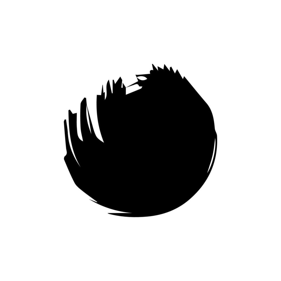 Black grunge round shapes. Brush strokes frames elements, frames for design. Isolated on white background. vector