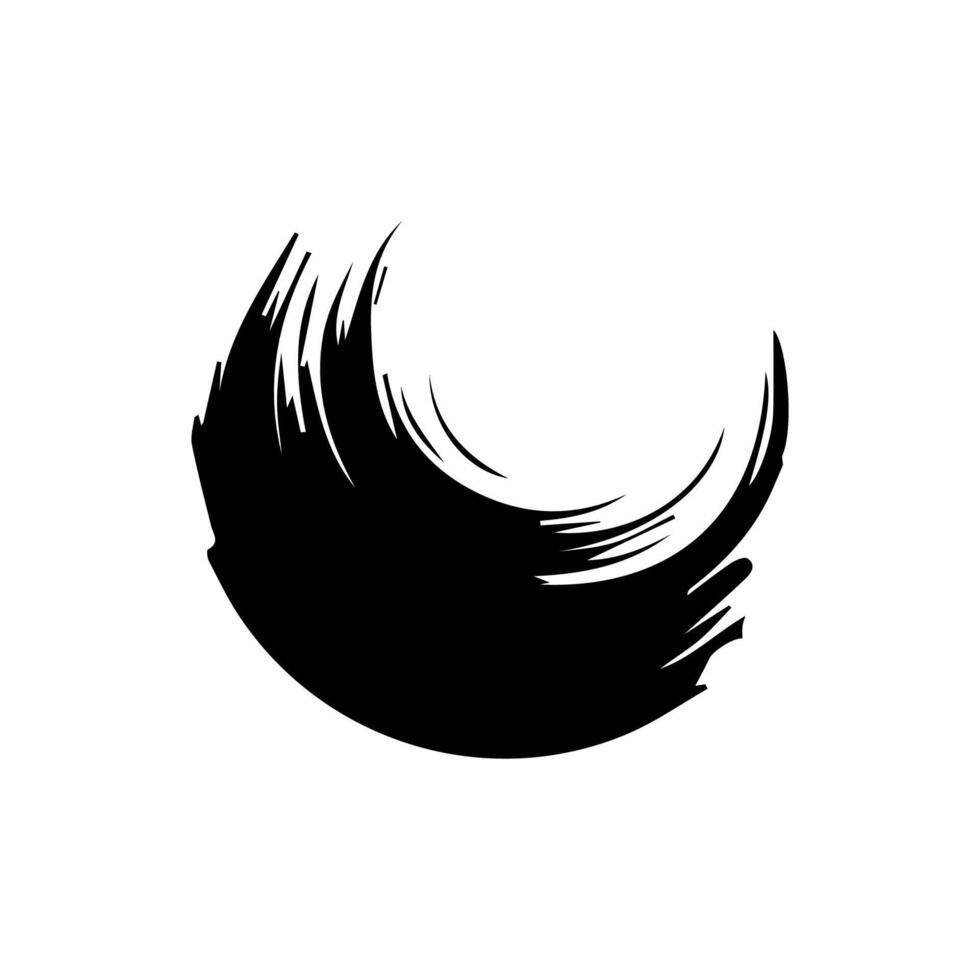 Black grunge round shapes. Brush strokes frames elements, frames for design. Isolated on white background. vector