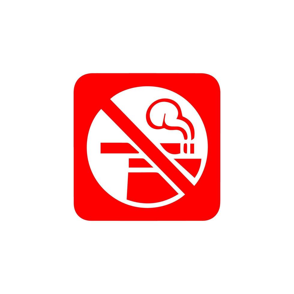 No smoking, prohibition sign, fire hazard risk icon badge, label with broken cigarette, butts, no littering ribbon concept, prohibit, danger, element flat style isolated on white background vector