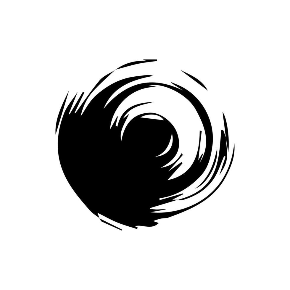 Black grunge round shapes. Brush strokes frames elements, frames for design. Isolated on white background. vector