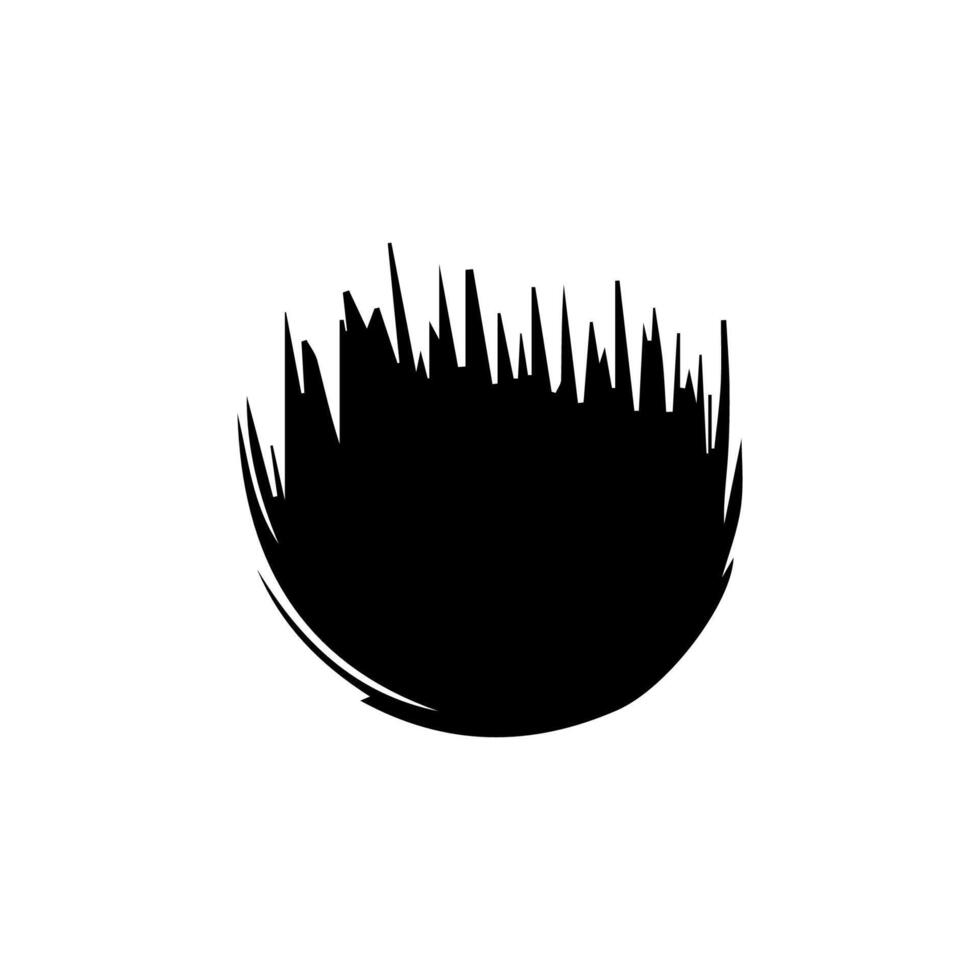 Black grunge round shapes. Brush strokes frames elements, frames for design. Isolated on white background. vector