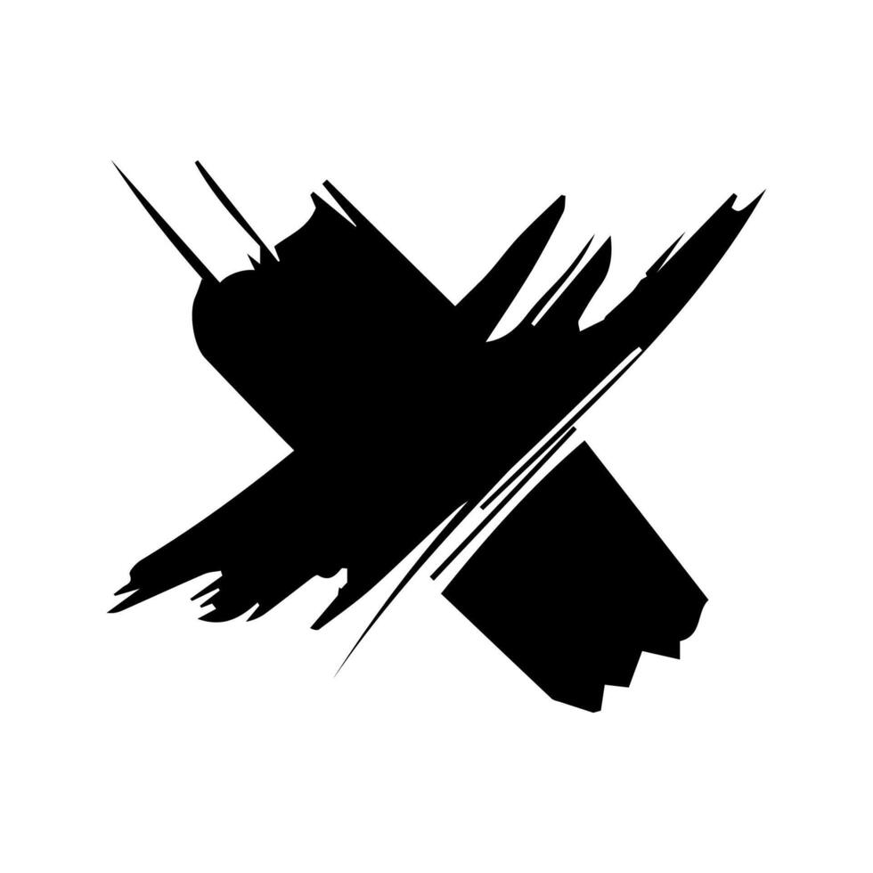 Grunge letter X handdrawn with brush vector