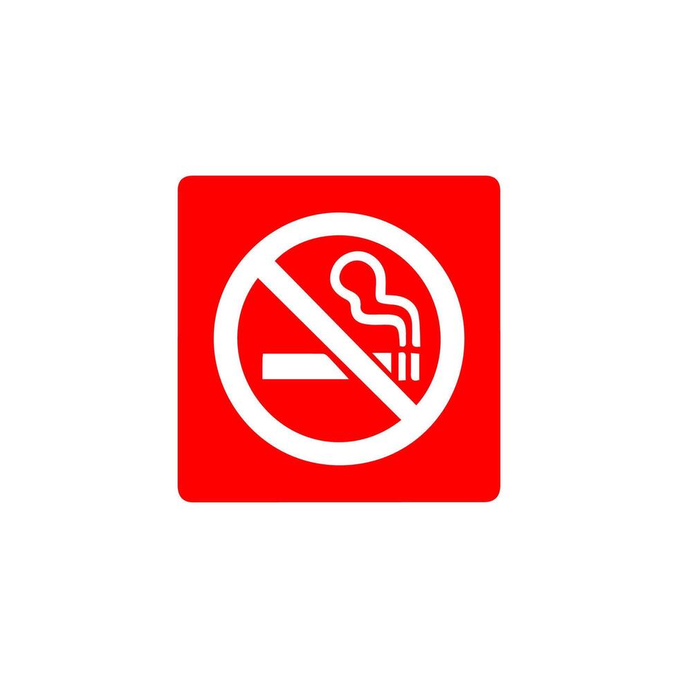 No smoking, prohibition sign, fire hazard risk icon badge, label with broken cigarette, butts, no littering ribbon concept, prohibit, danger, element flat style isolated on white background vector