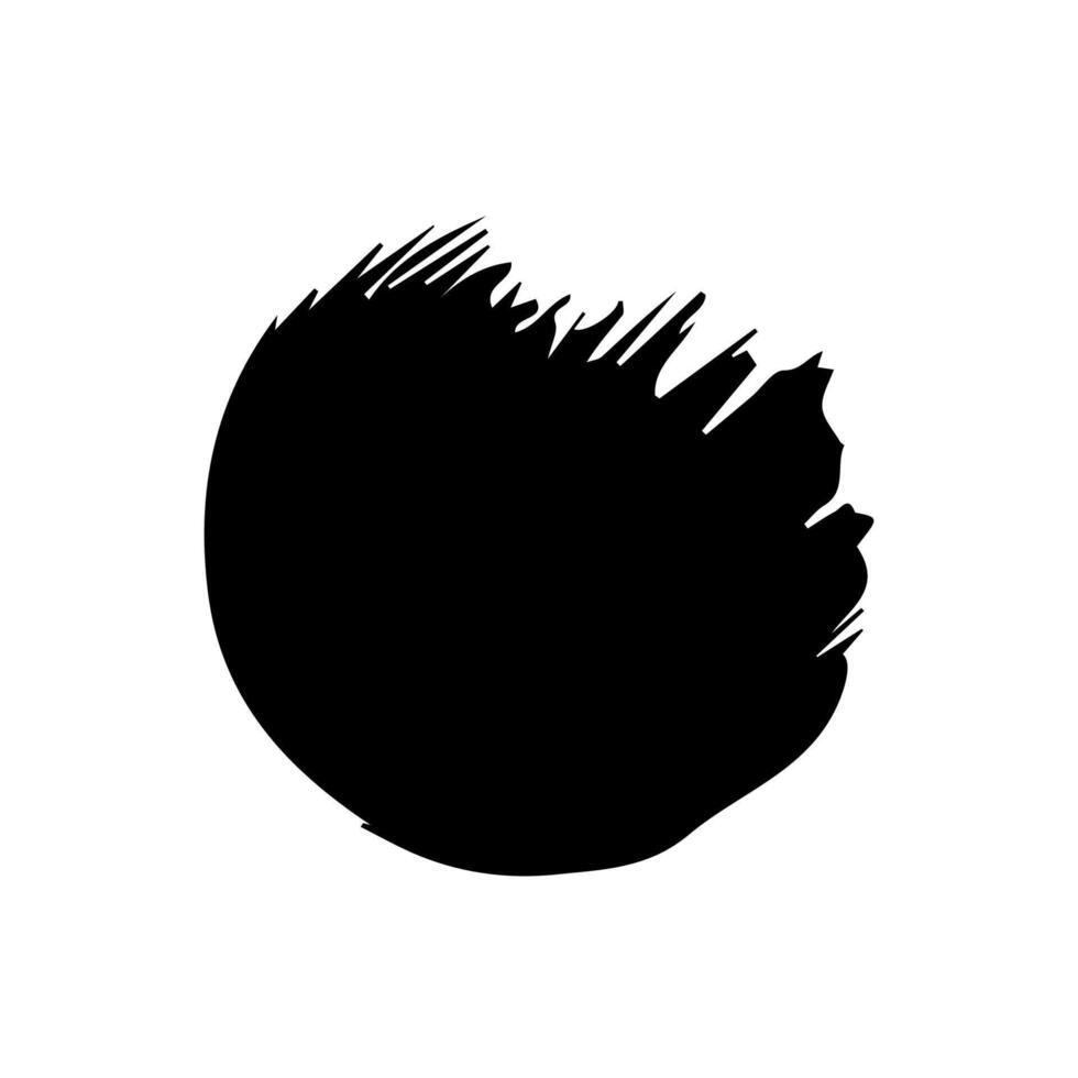 Black grunge round shapes. Brush strokes frames elements, frames for design. Isolated on white background. vector