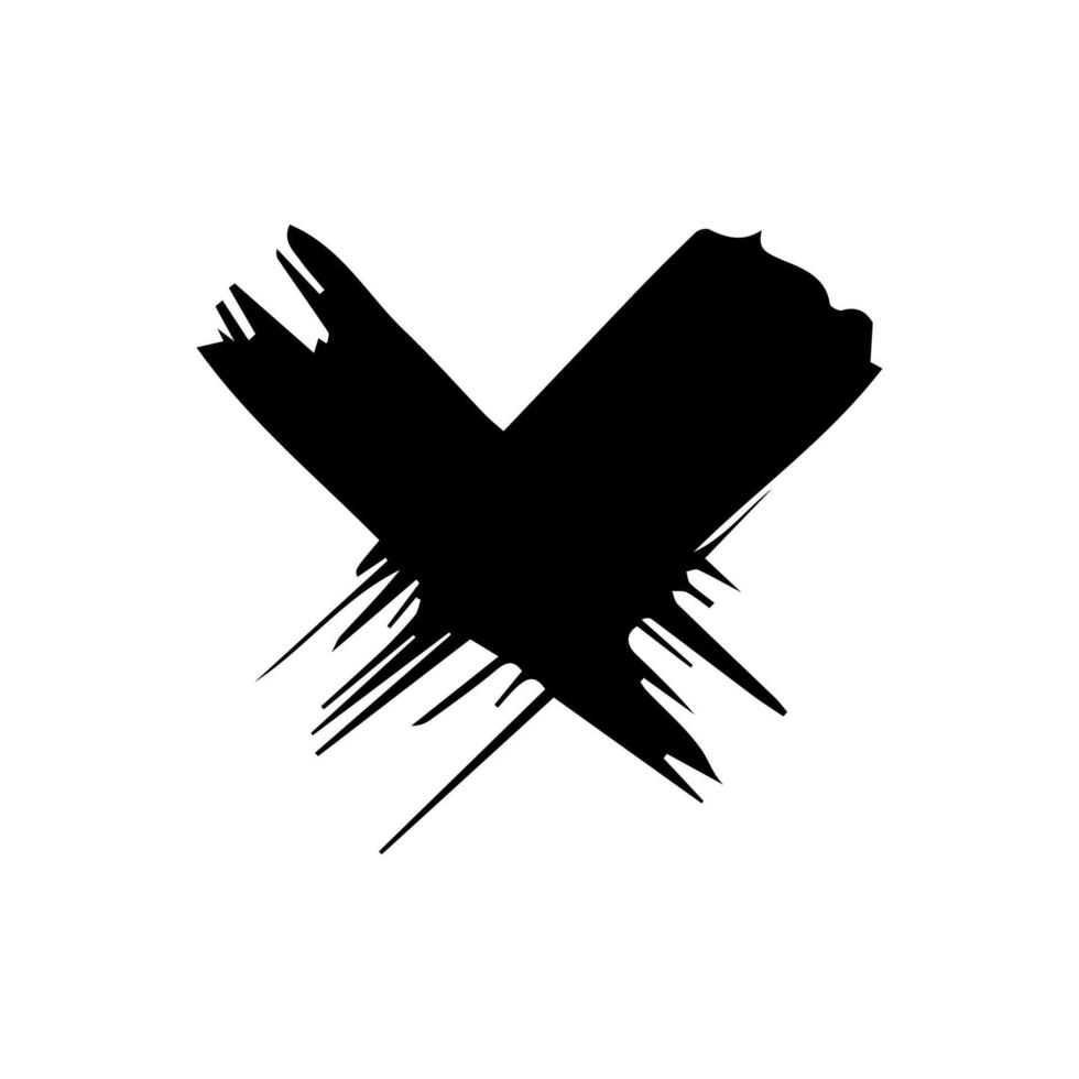 Grunge letter X handdrawn with brush vector