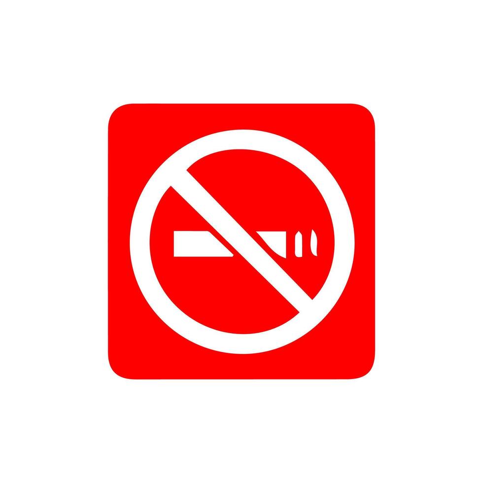 No smoking, prohibition sign, fire hazard risk icon badge, label with broken cigarette, butts, no littering ribbon concept, prohibit, danger, element flat style isolated on white background vector