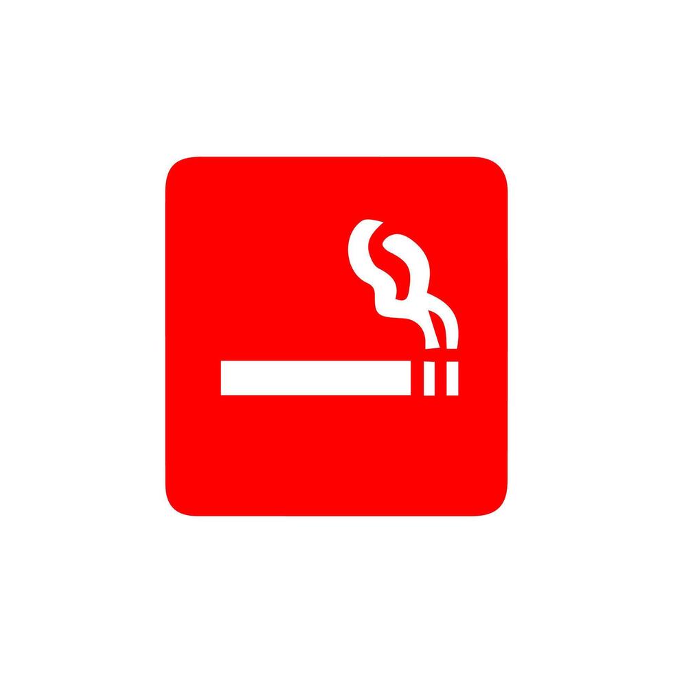 No smoking, prohibition sign, fire hazard risk icon badge, label with broken cigarette, butts, no littering ribbon concept, prohibit, danger, element flat style isolated on white background vector