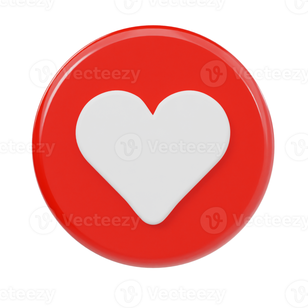 Heart icon 3d render illustration png