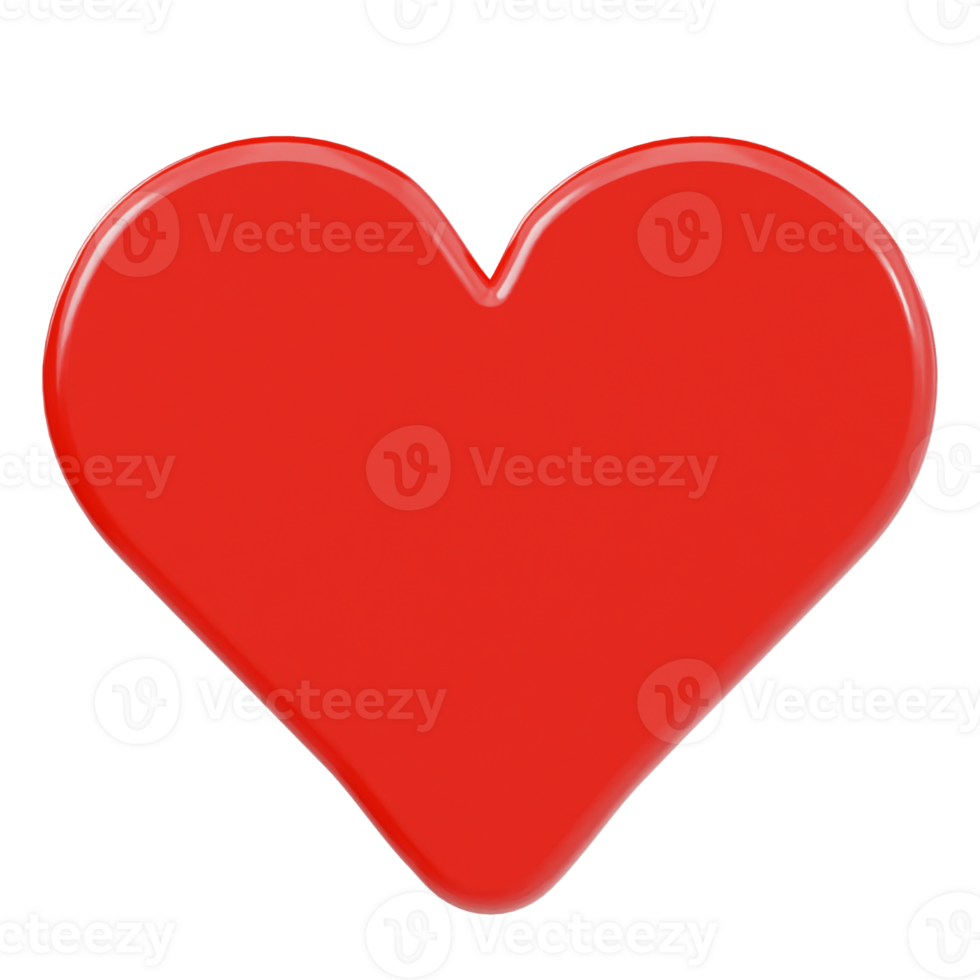 Heart icon 3d render illustration png