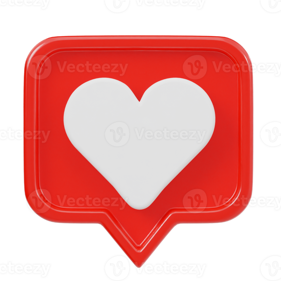 Heart icon 3d render illustration png