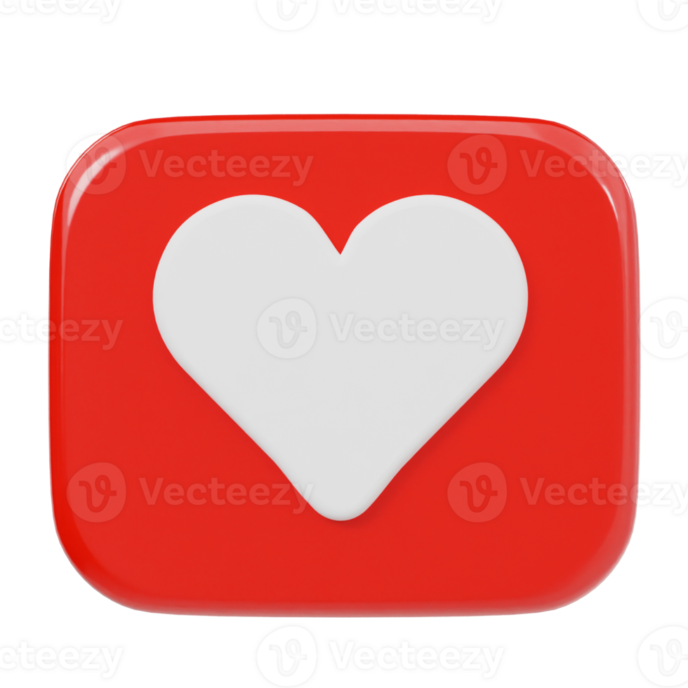 Heart icon 3d render illustration png