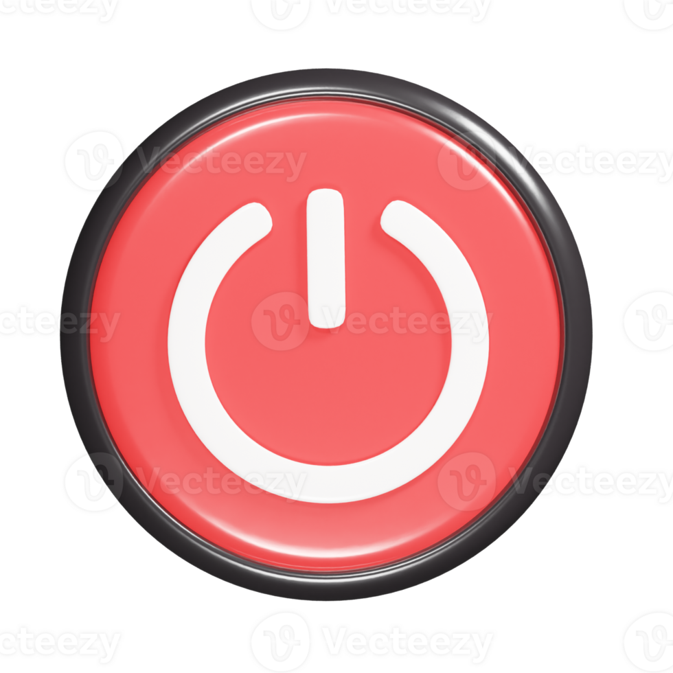 Button icon 3d render illustration png