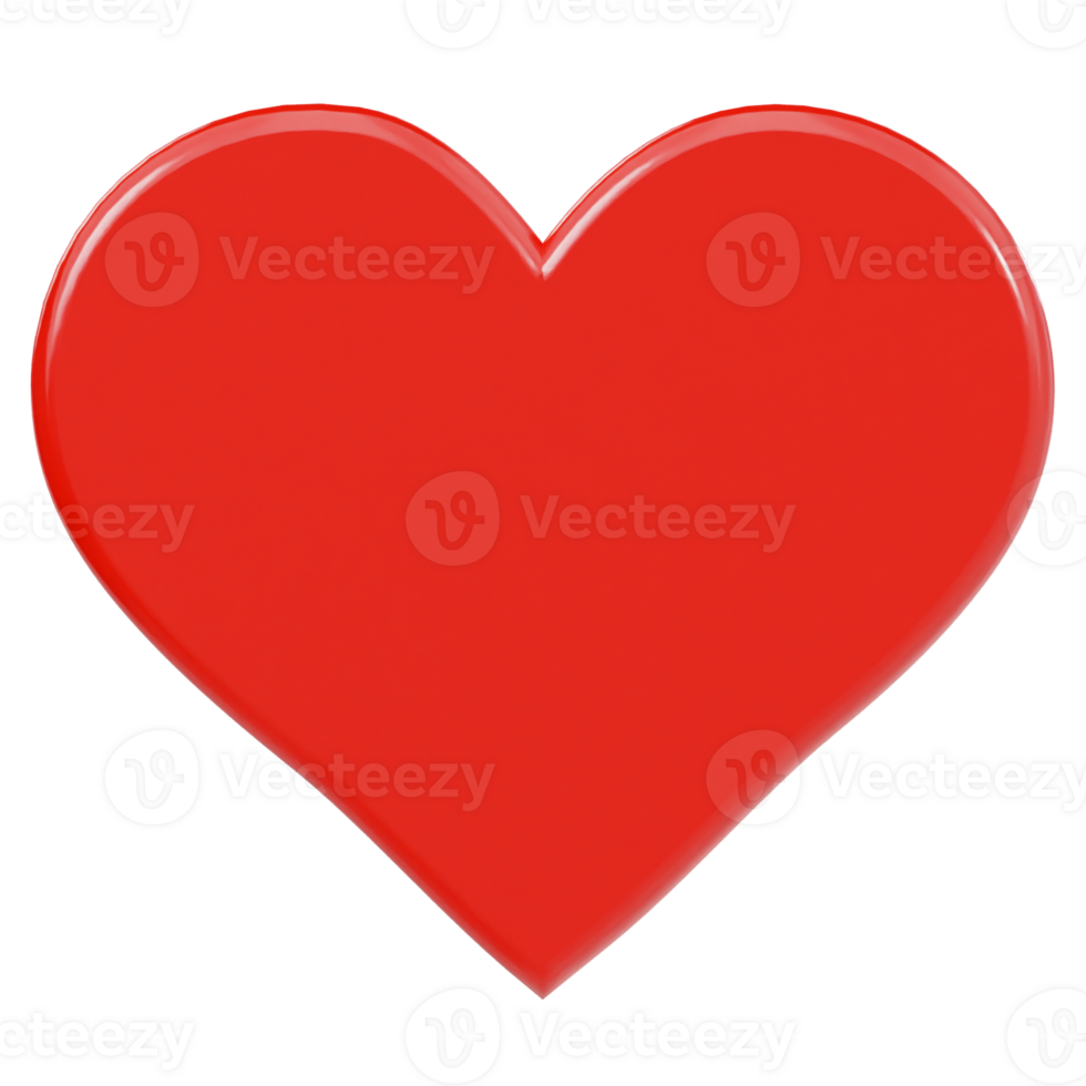 Heart icon 3d render illustration png