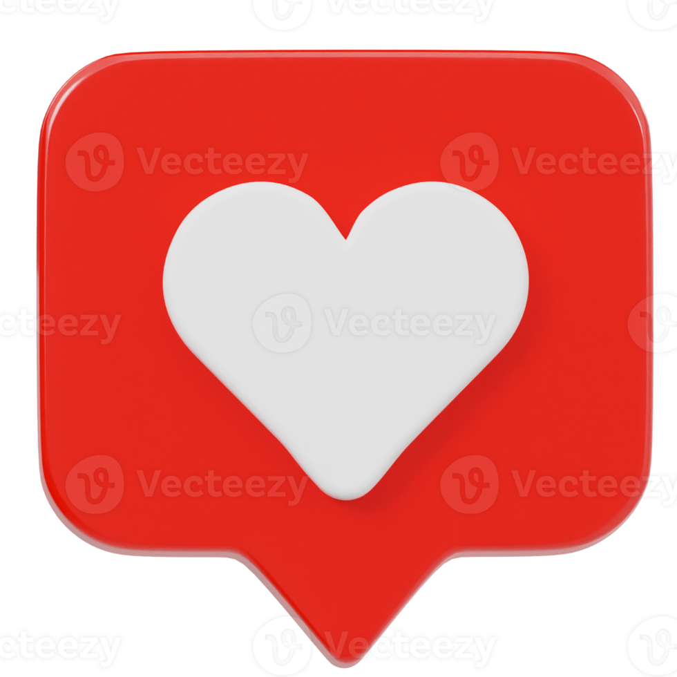 Heart icon 3d render illustration png