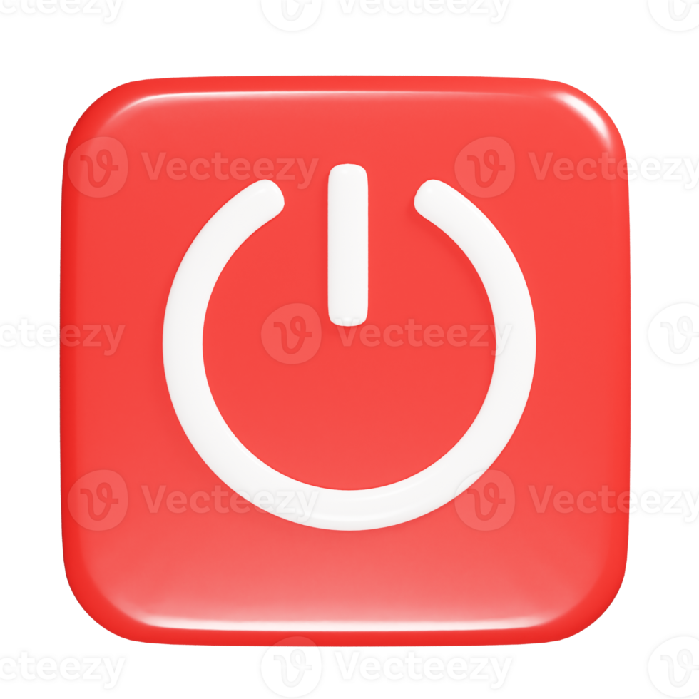 Button icon 3d render illustration png