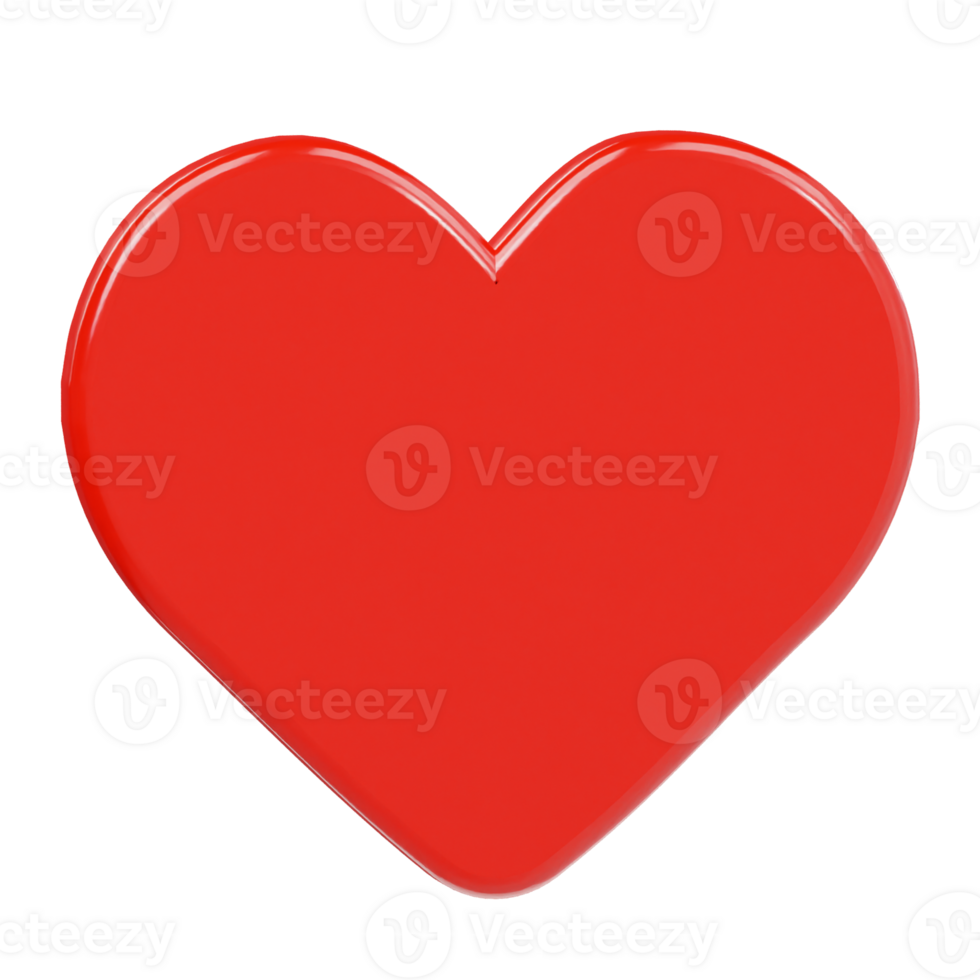 Heart icon 3d render illustration png
