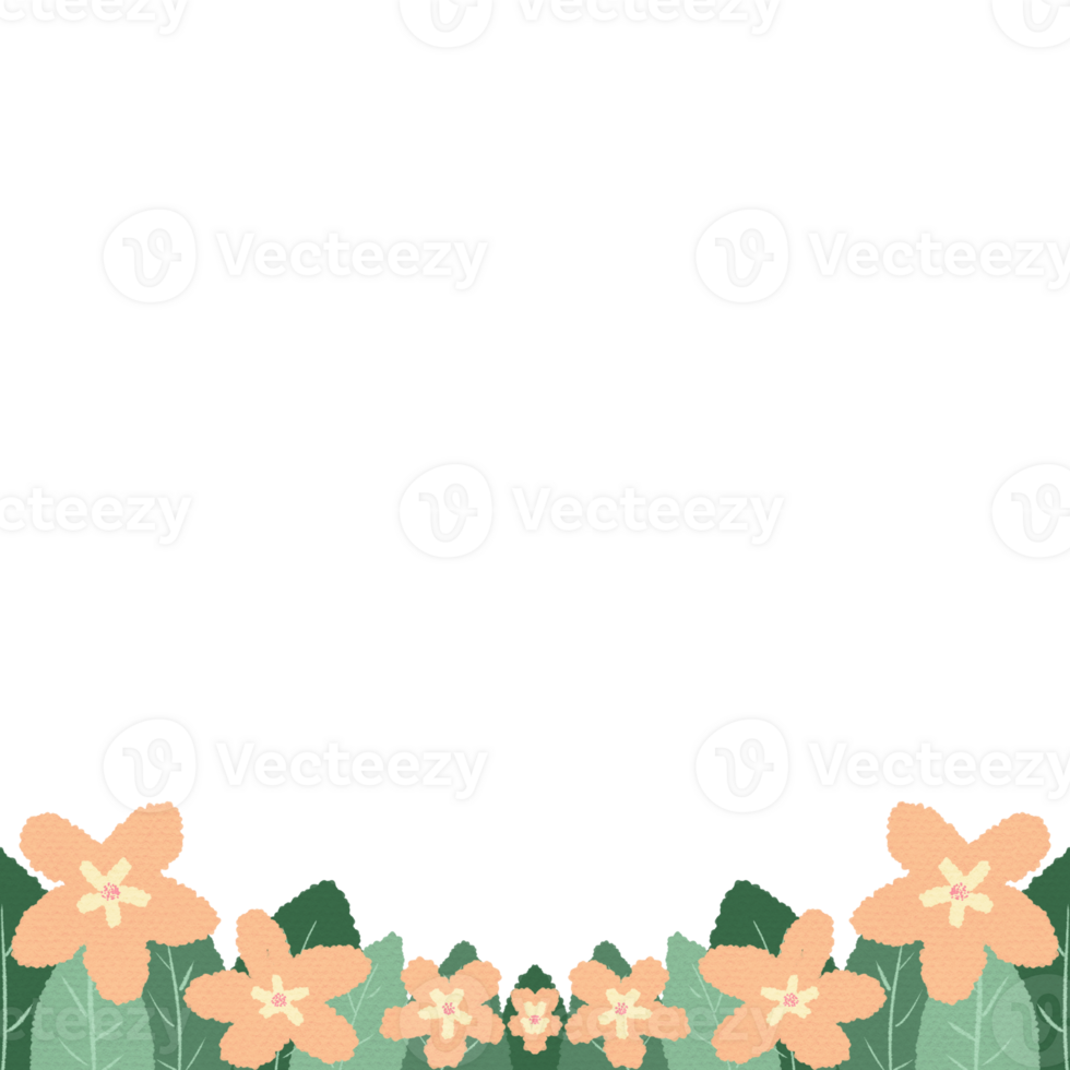 flower with leaves frame png