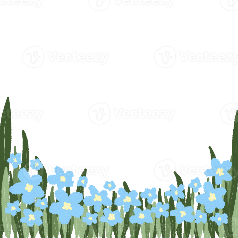 flower with leaves frame png