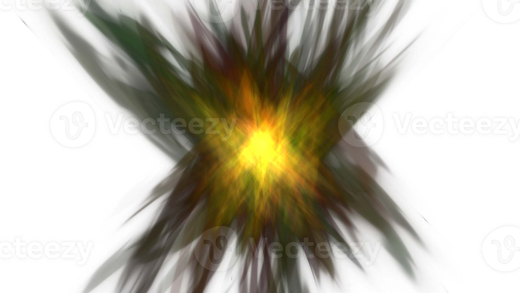 une vert et Jaune explosion sur une transparent Contexte png