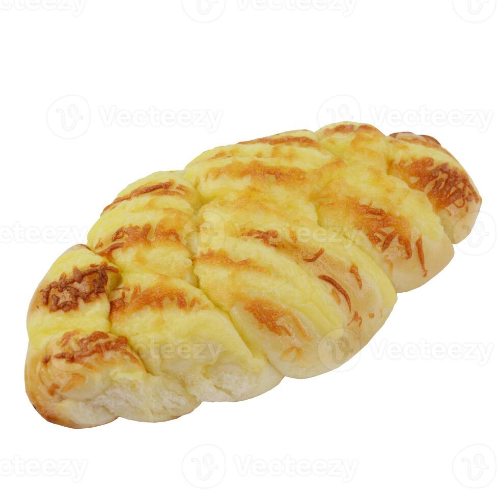 Custard Cheesy twist isolated on white background top view of bakery items food photo