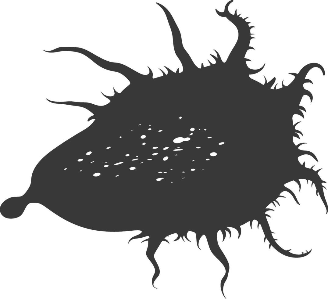 silueta ameba animal negro color solamente vector